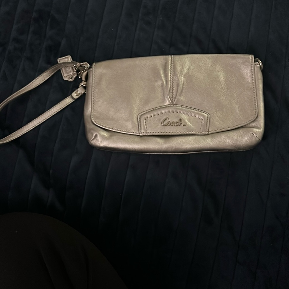 Coach Silver wristlet